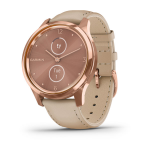 Garmin vivomove Luxe 18K Rose Gold PVD Kum Rengi - İtalyan Deri Kayışlı - Görsel 3