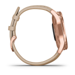 Garmin vivomove Luxe 18K Rose Gold PVD Kum Rengi - İtalyan Deri Kayışlı - Görsel 4
