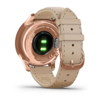 Garmin vivomove Luxe 18K Rose Gold PVD Kum Rengi - İtalyan Deri Kayışlı - Görsel 5
