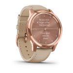 Garmin vivomove Luxe 18K Rose Gold PVD Kum Rengi - İtalyan Deri Kayışlı - Görsel 2